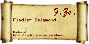 Fiedler Zsigmond névjegykártya